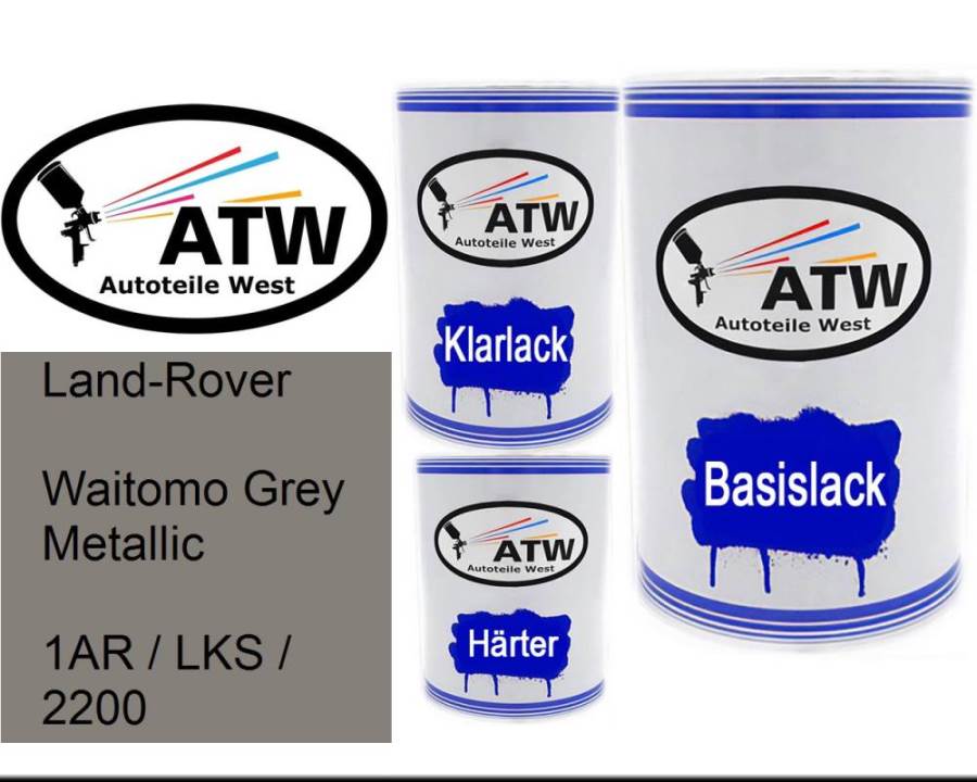 Land-Rover, Waitomo Grey Metallic, 1AR / LKS / 2200: 500ml Lackdose + 500ml Klarlack + 250ml Härter - Set, von ATW Autoteile West.